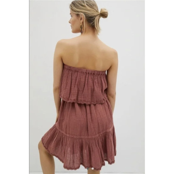 Daily Practice by Anthropologie NEW Malibu Mini Dress in Dark Auburn XS - Picture 14 of 15